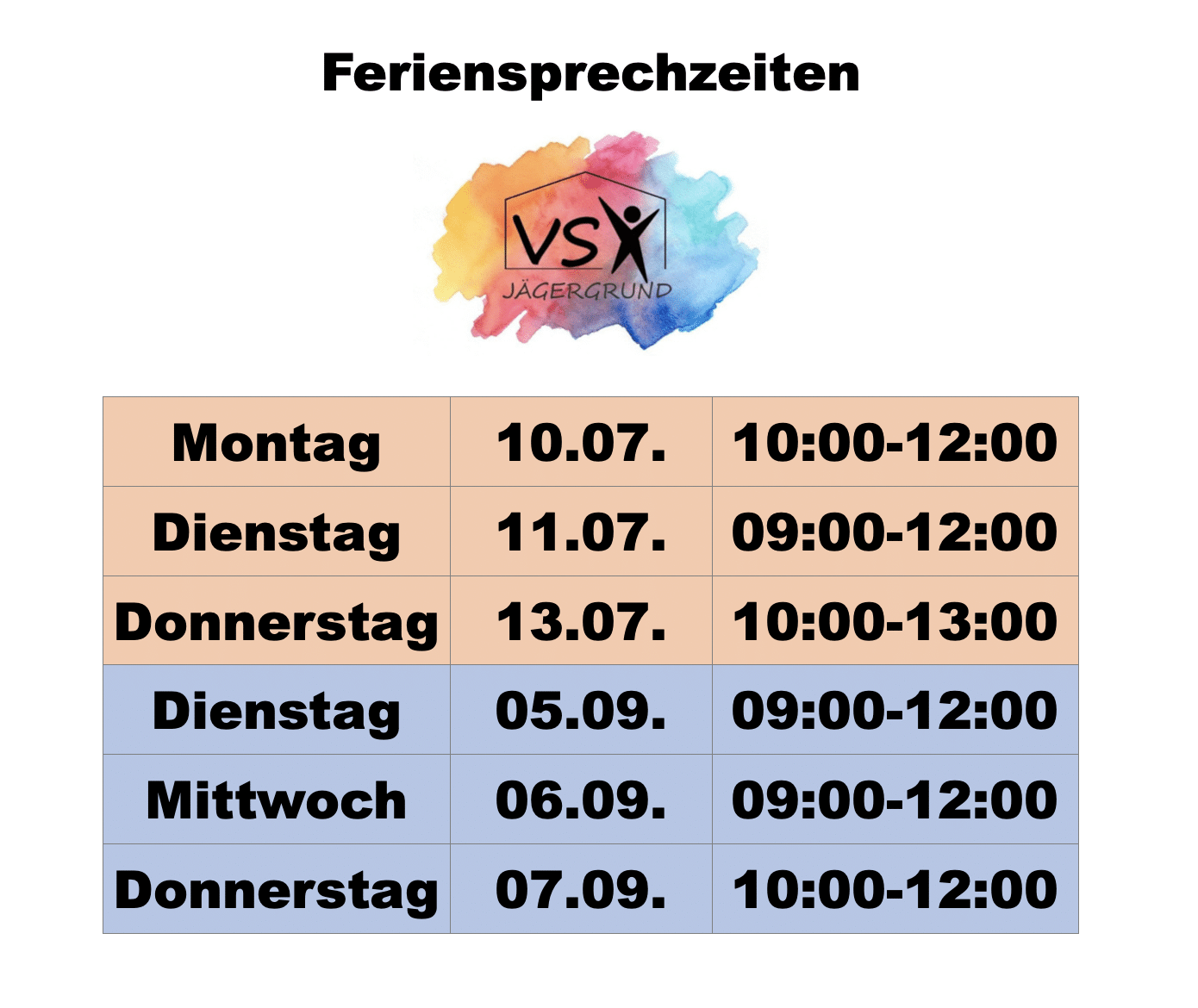 FERIENSPRECHZEITEN